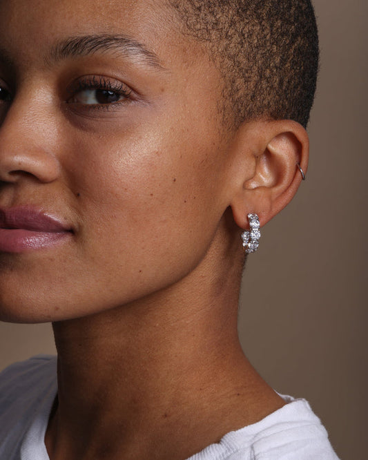 "Oh She Fancy" .75" Hoops Earrings Silver