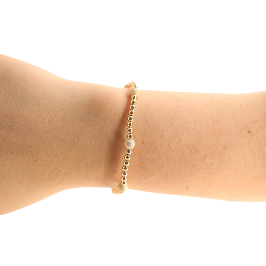 Madi Beaded Bracelet in Gold - Extended Size