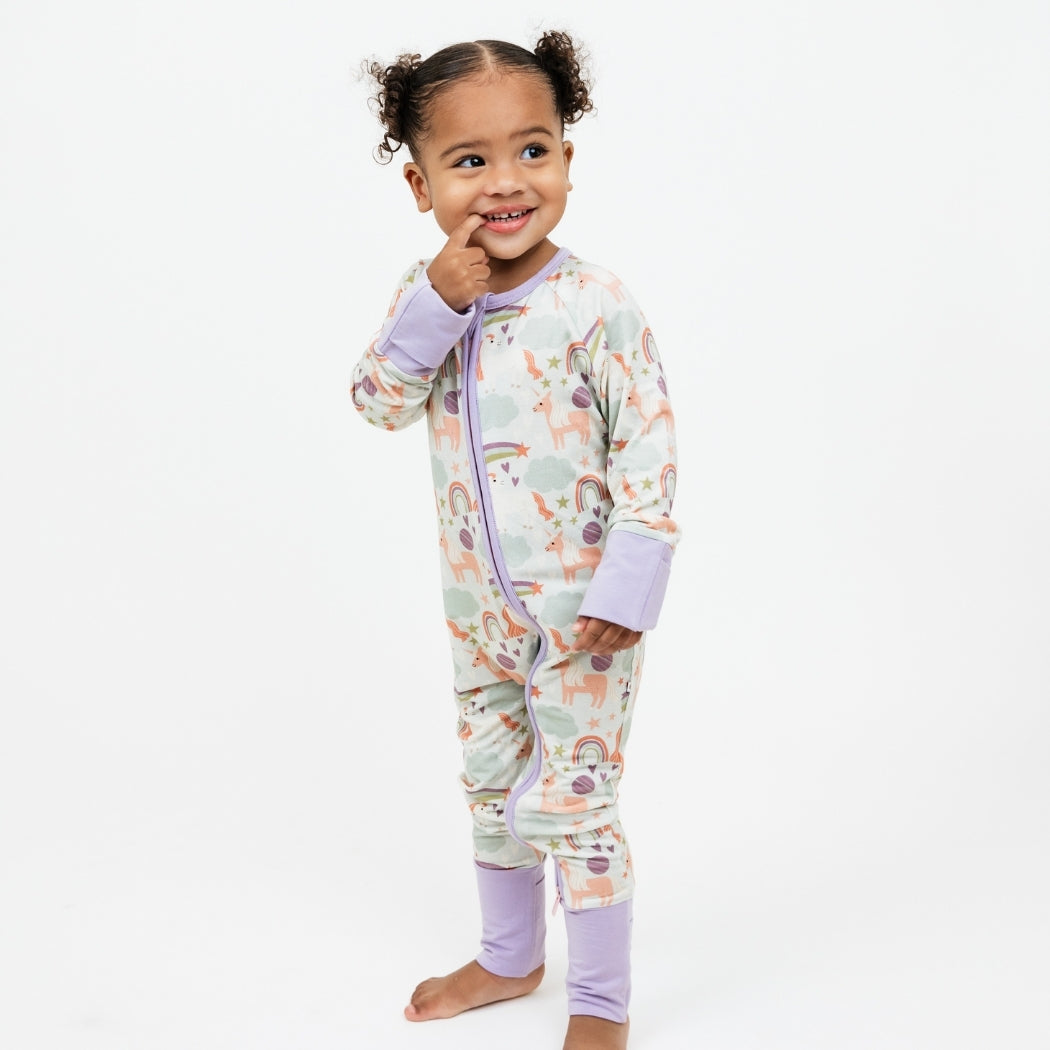 Magical Unicorns Bamboo Convertible Baby Pajamas