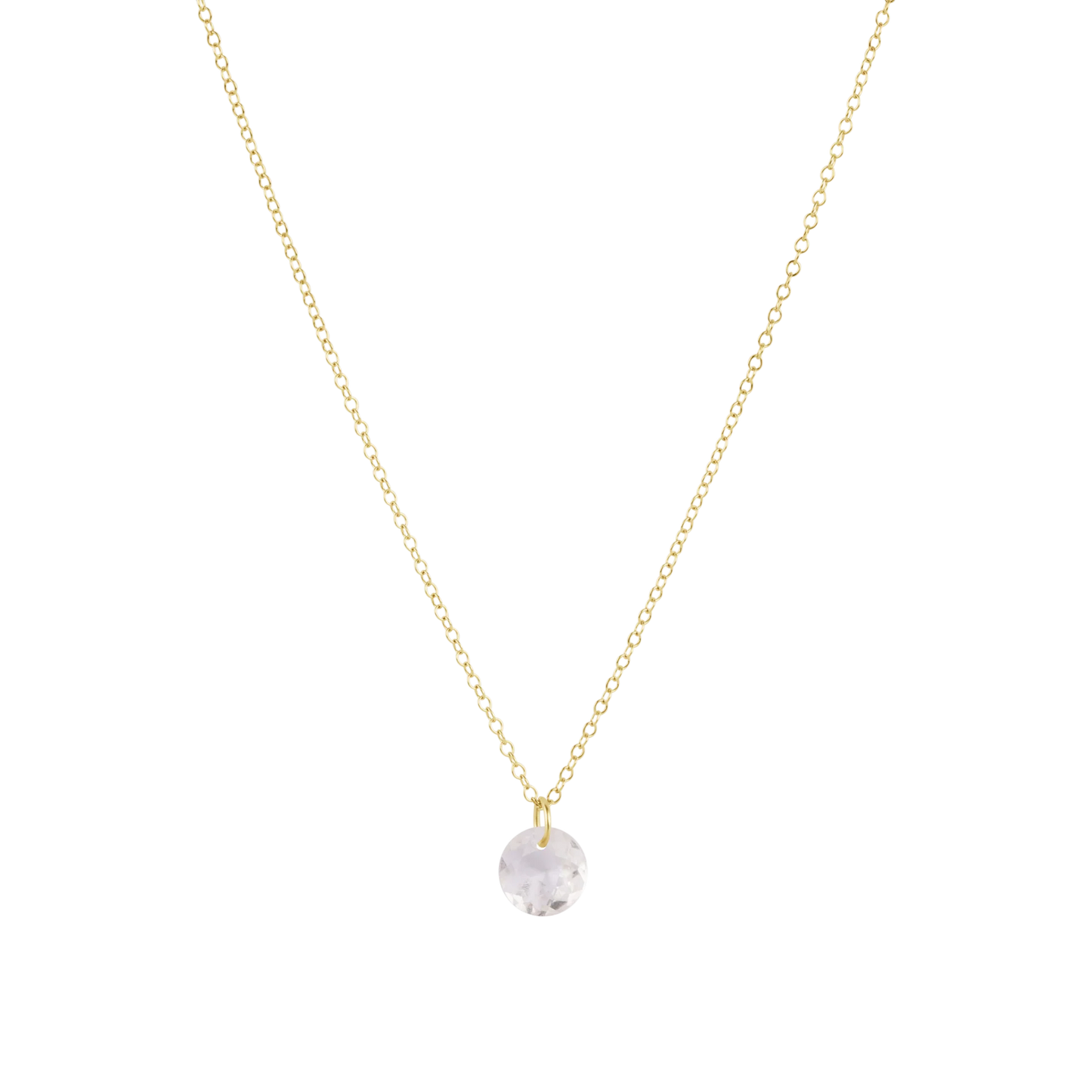 16" Necklace Gold - Reflection Small Charm - April