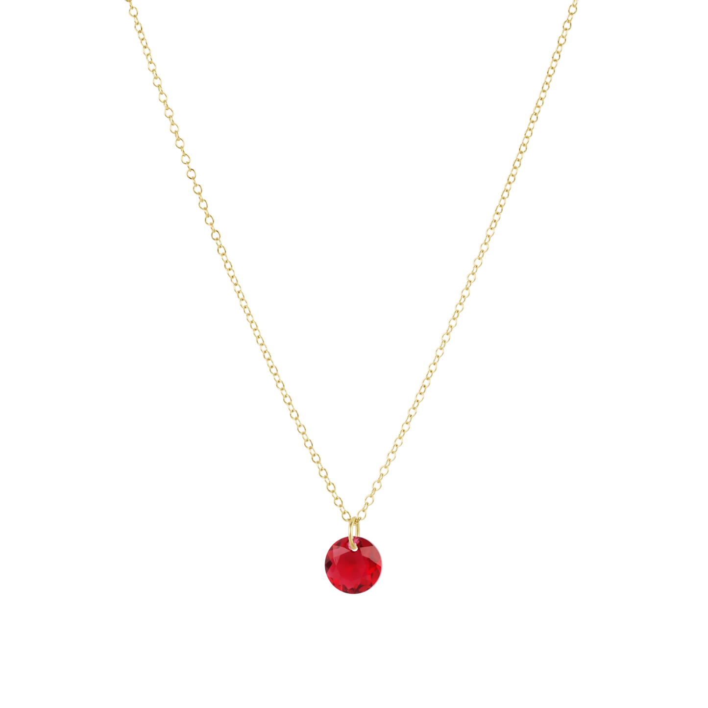 16" Necklace Gold - Reflection Small Charm - July