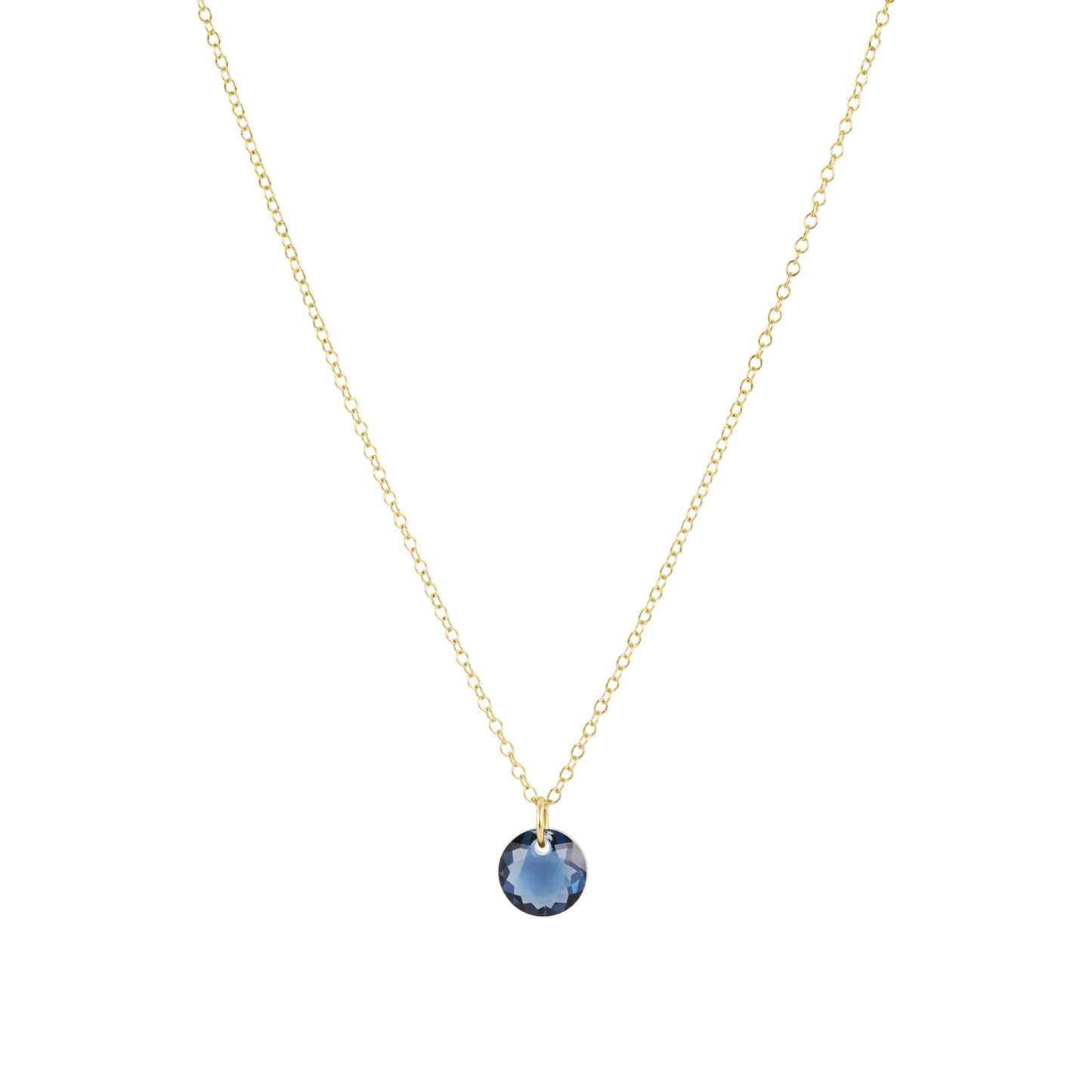 16" Necklace Gold - Reflection Small Charm - September