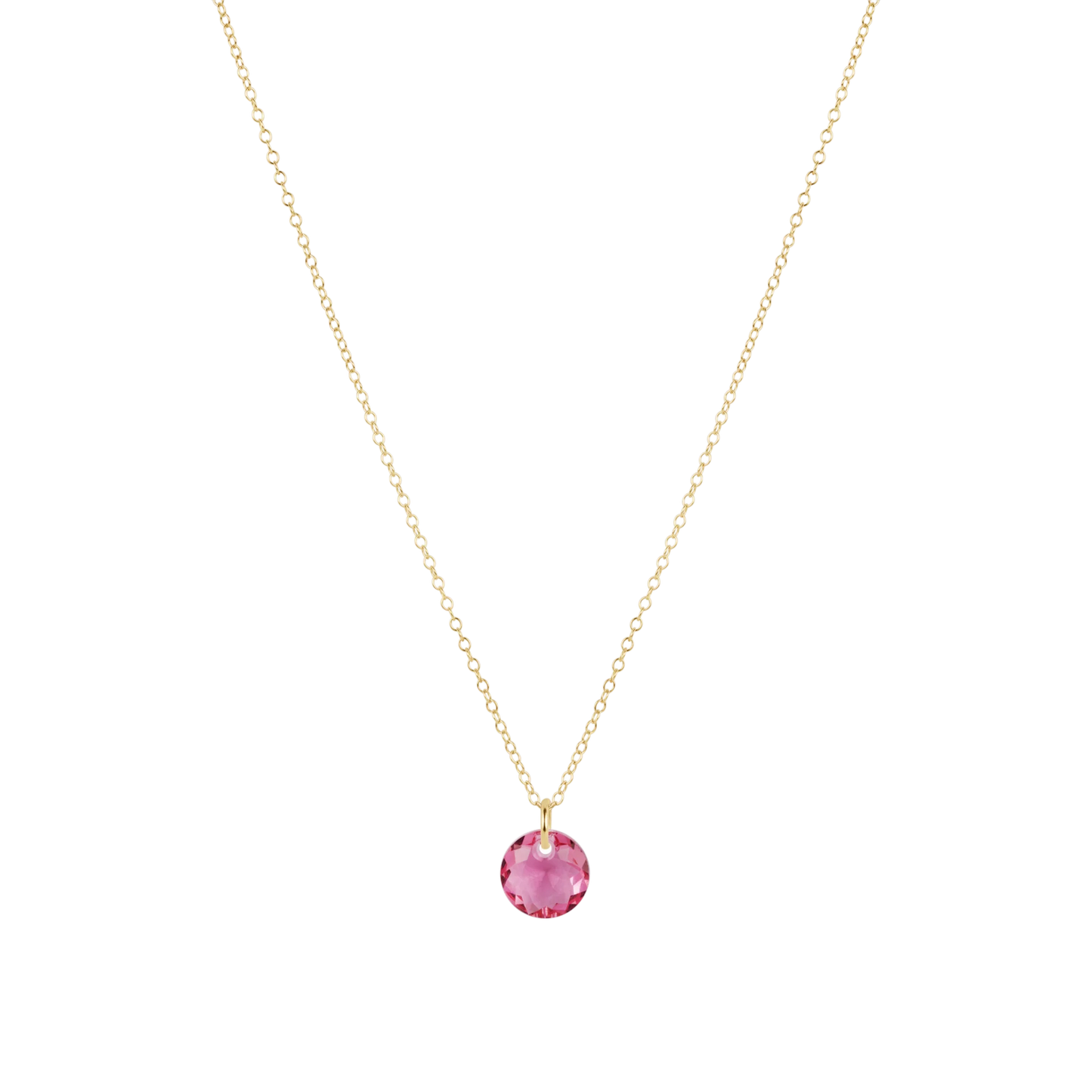16" Necklace Gold - Reflection Small Charm - October