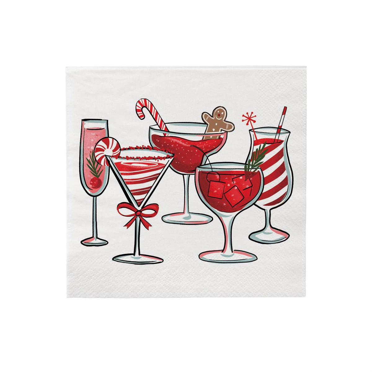 Sugar & Stripes Cocktail Napkin Set of 20