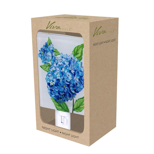 Glass Square Hydrangea Nightlight