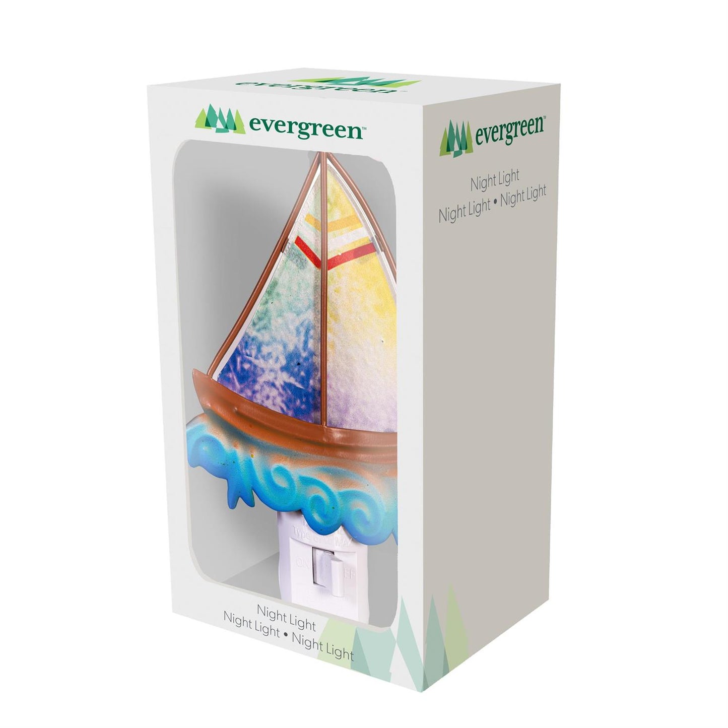 Glass and Metal Sail Boat Nightlight