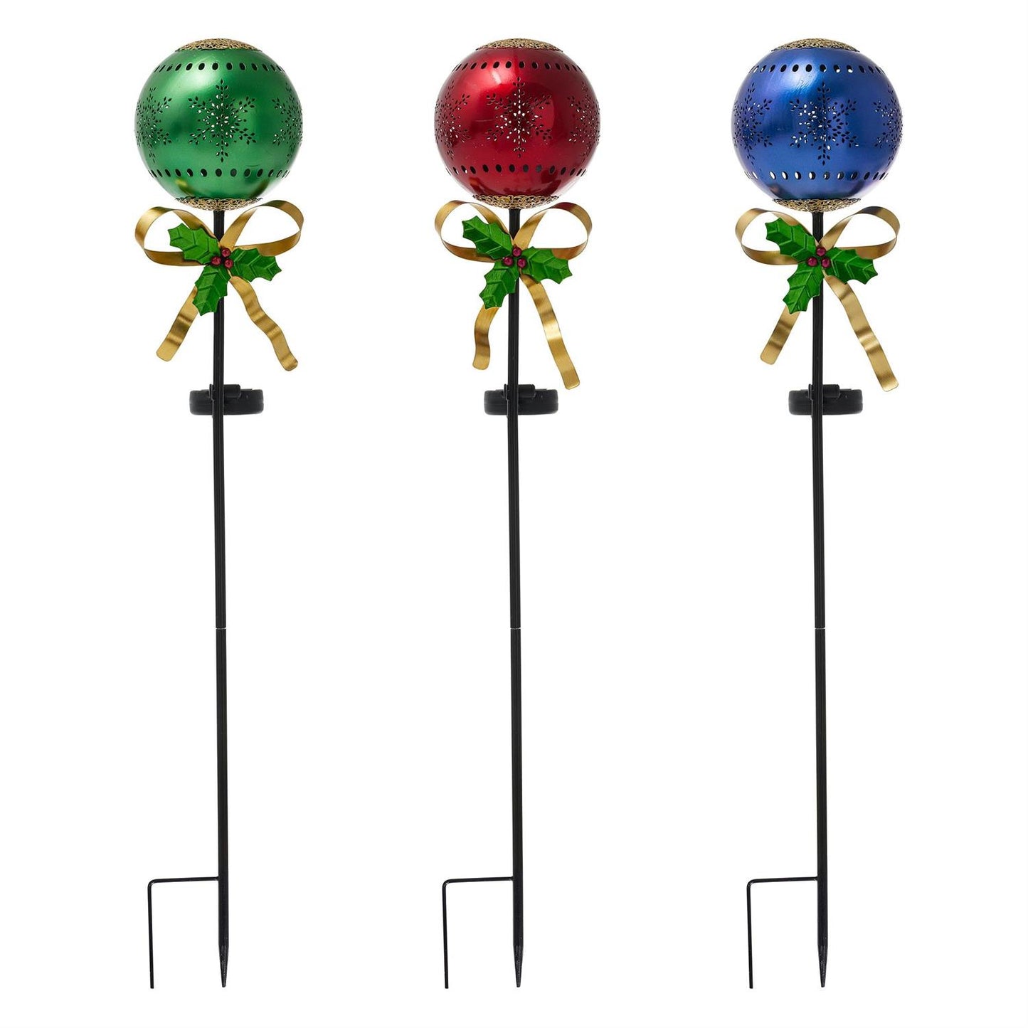 Metal Ornament Holiday Solar Garden Stake