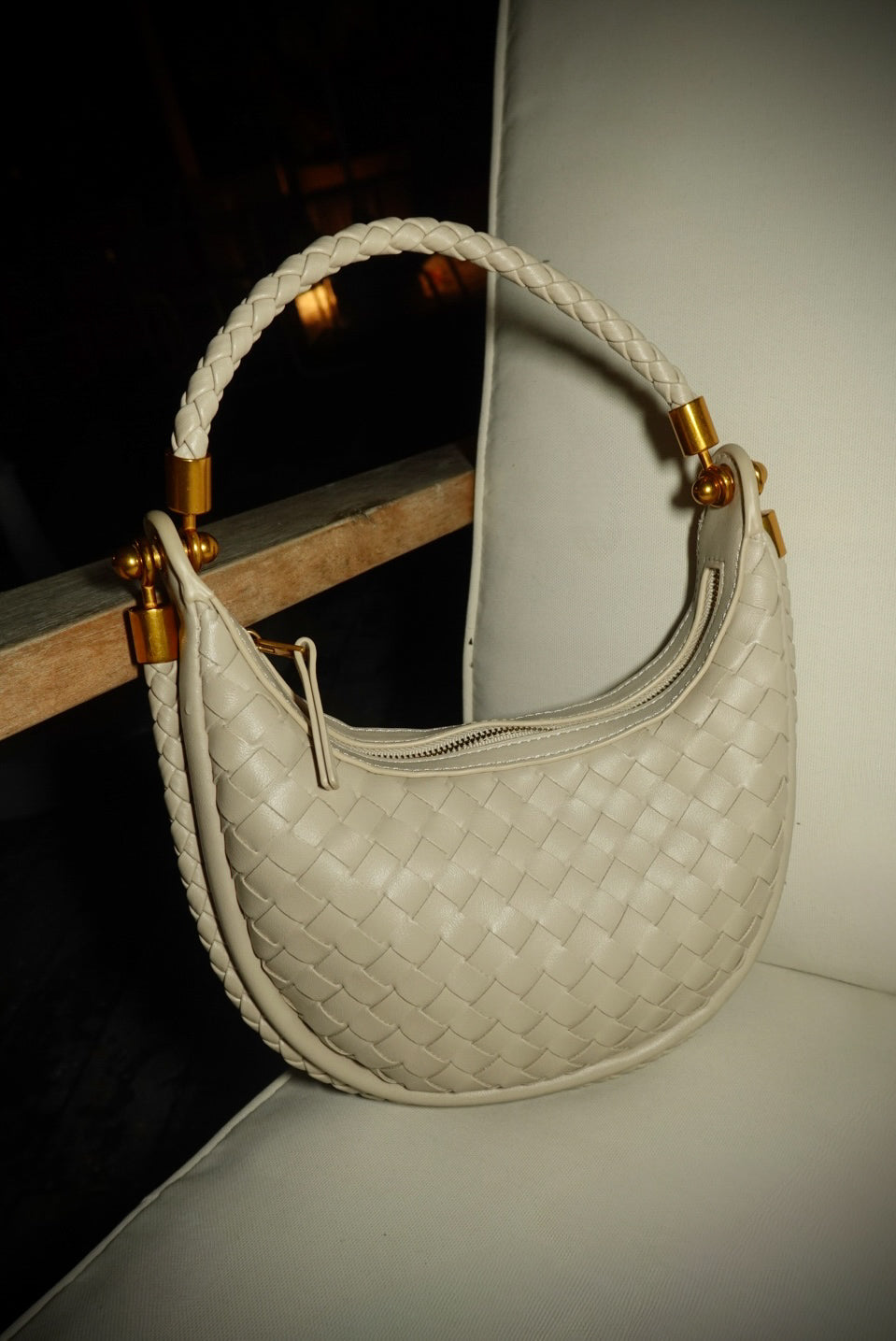 Mini Woven Hobo Light Blue