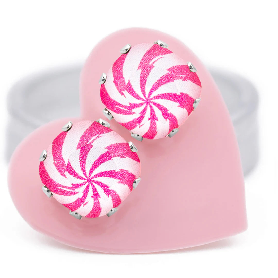 Pink Peppermint Mini Cushion Earrings