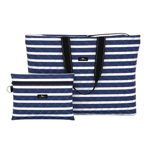 Plus 1 Quilted Foldable Travel Bag - Nantucket Navy