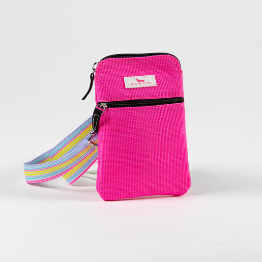 Poly Pocket Woven Crossbody - Neon Pink