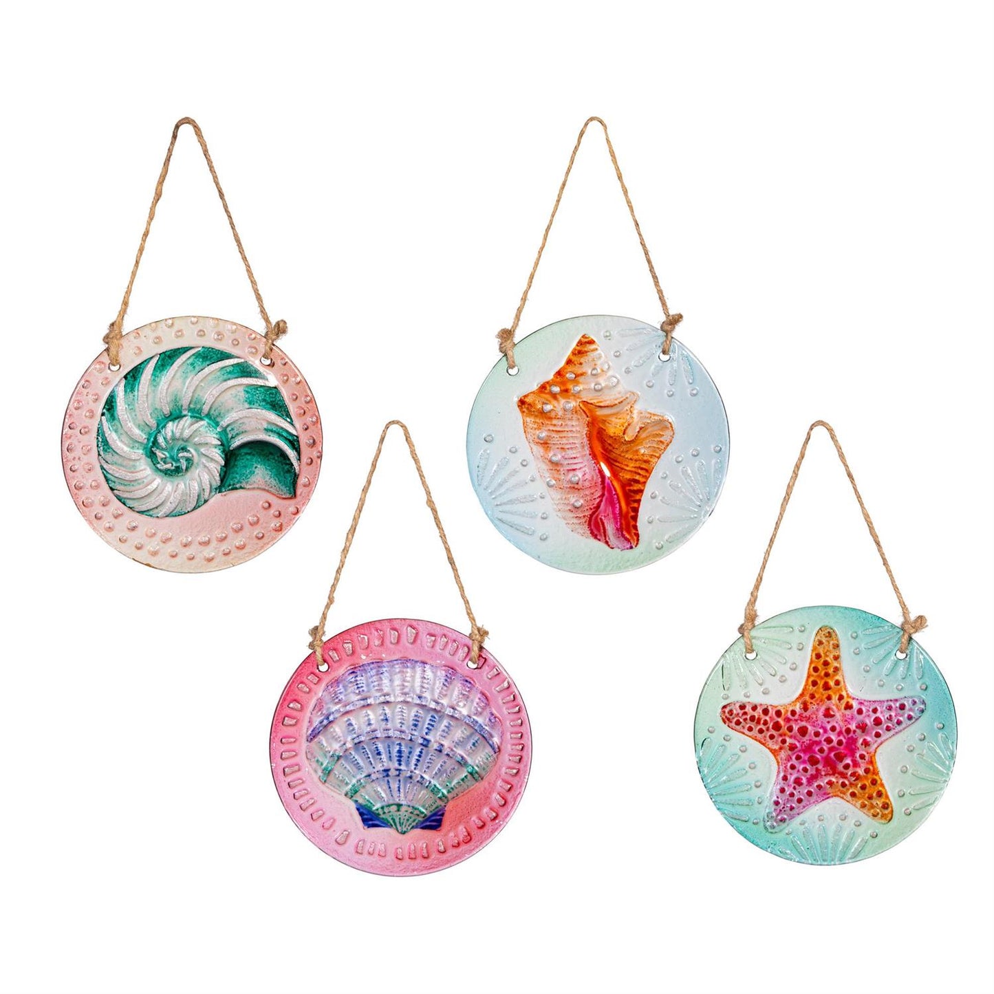 Palm Beach Suncatcher, Round Hand-painted