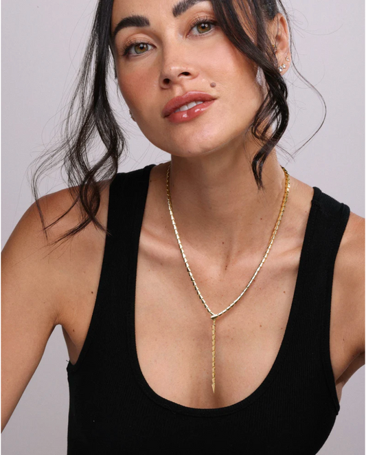 Serpent Lariat Necklace Gold