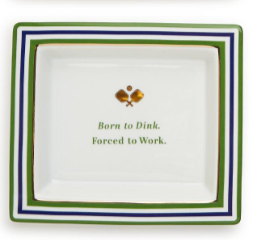 Pickleball Porcelain Desk Tray - Born to Dink