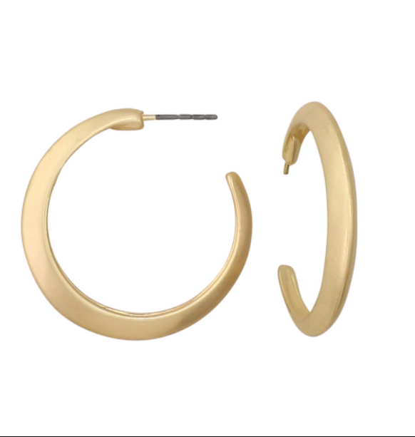 Gold Matte Hoops
