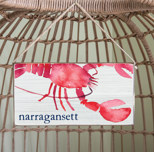 Narragansett Lobster Twine Hanging Sign