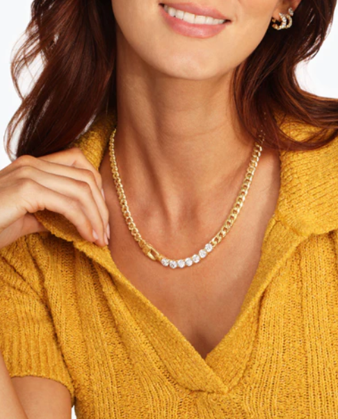 Julian Loves Diamonds Necklace - Gold|White Diamondettes