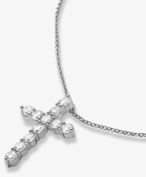 "Oh She Fancy" Small Cross Pendant Silver