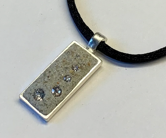 Bonnet Shores Classic Rectangle Sand and Crystal Necklace