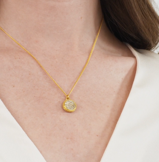 Fleur-de-Lis Solitaire Necklace Turquoise Blue