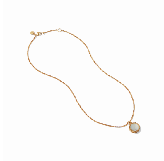 Fleur-de-Lis Solitaire Necklace Turquoise Blue