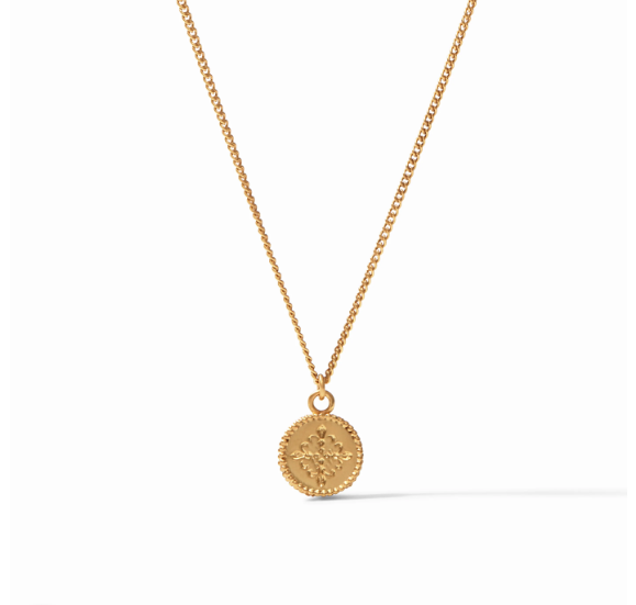 Fleur-de-Lis Solitaire Necklace Turquoise Blue
