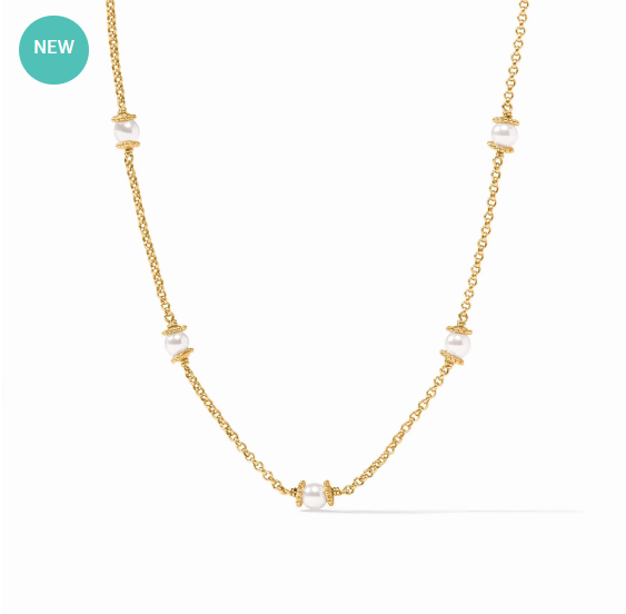 Hydra Delicate Station Necklace Pearl