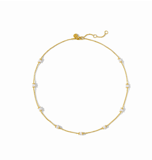 Hydra Delicate Station Necklace Pearl