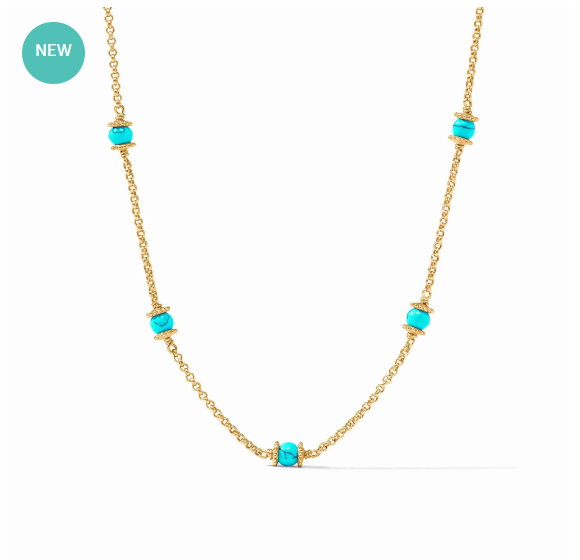 Hydra Delicate Station Necklace Turquoise Blue