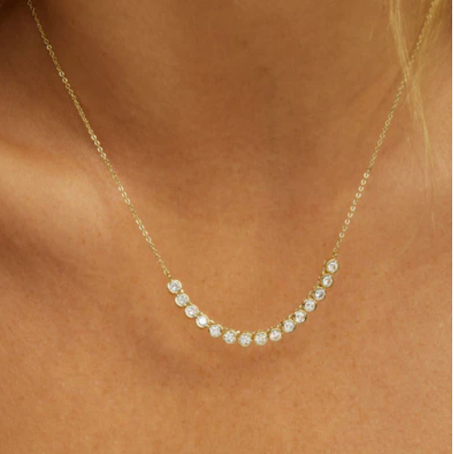 Baroness Tennis Chain Necklace - Gold