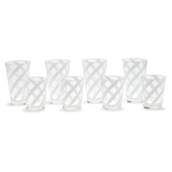 Interlaced Opaque White Drinking Glass Plastic