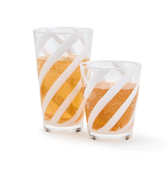 Interlaced Opaque White Drinking Glass Plastic