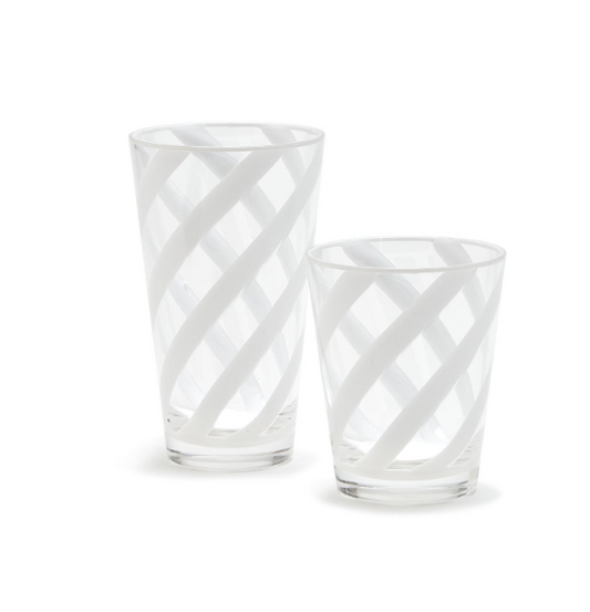 Interlaced Opaque White Drinking Glass Plastic