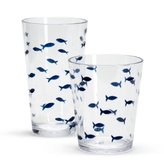 Water's Edge Blue Fish Acrylic Drinking Glass