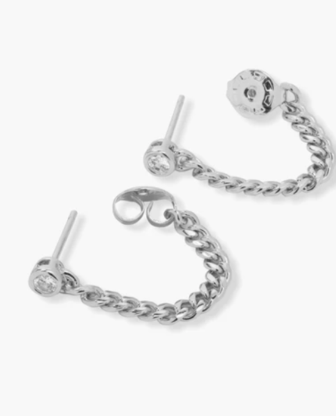 Baby Julian Soft Chain Hoops Silver