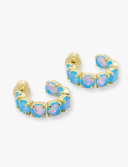 "Oh She Fancy" Hoops .75" Gold Opal