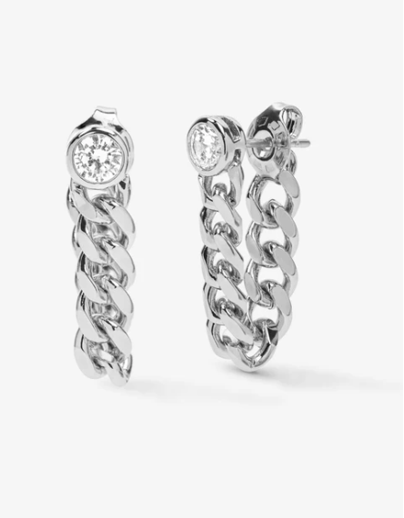 Julian Soft Chain Hoops Silver