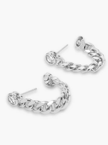Julian Soft Chain Hoops Silver