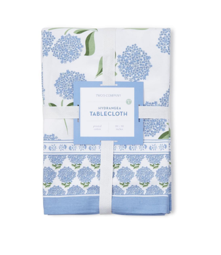 Hydrangea Block Print Design Tablecloth