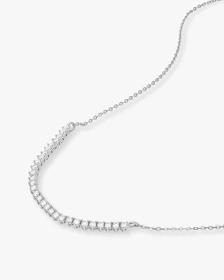 Baby Not Your Basic Tennis Chain Necklace Silver