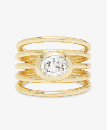 She's a Boss Stacked Ring Gold