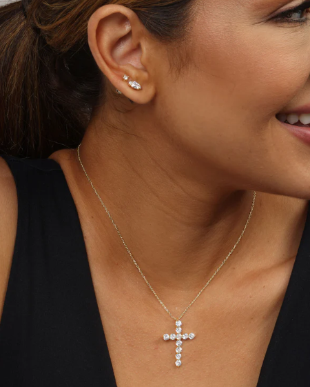 "Oh She Fancy" Cross Pendant Gold