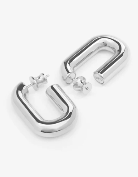 Frankie Chain Huggies Silver