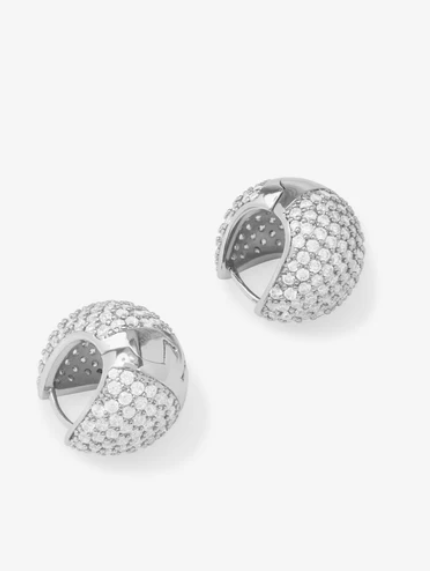 Norah Pave Earrings Silver