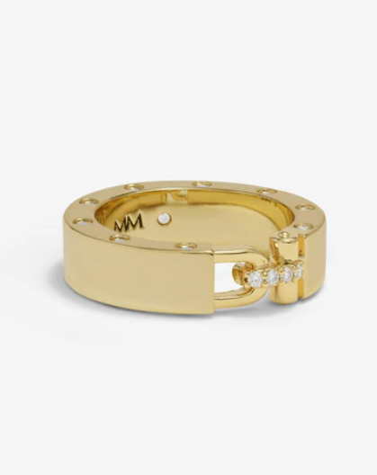 Ashley Smooth Lock Ring Gold