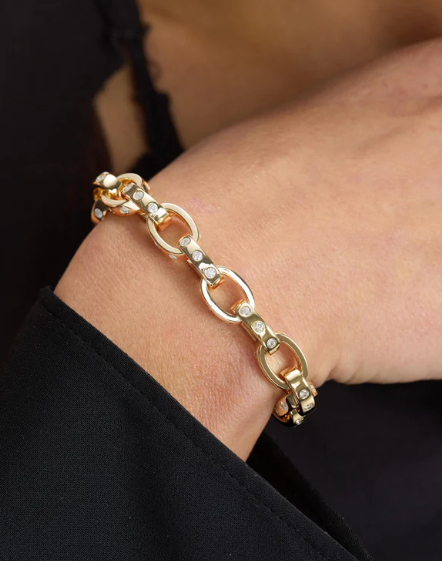 Ashley Chain Link Bracelet 9mm Gold