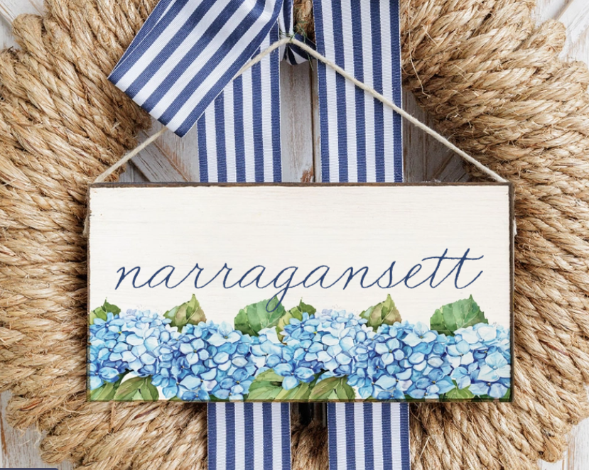 Narragansett Hydrangea Bloom Twine Sign