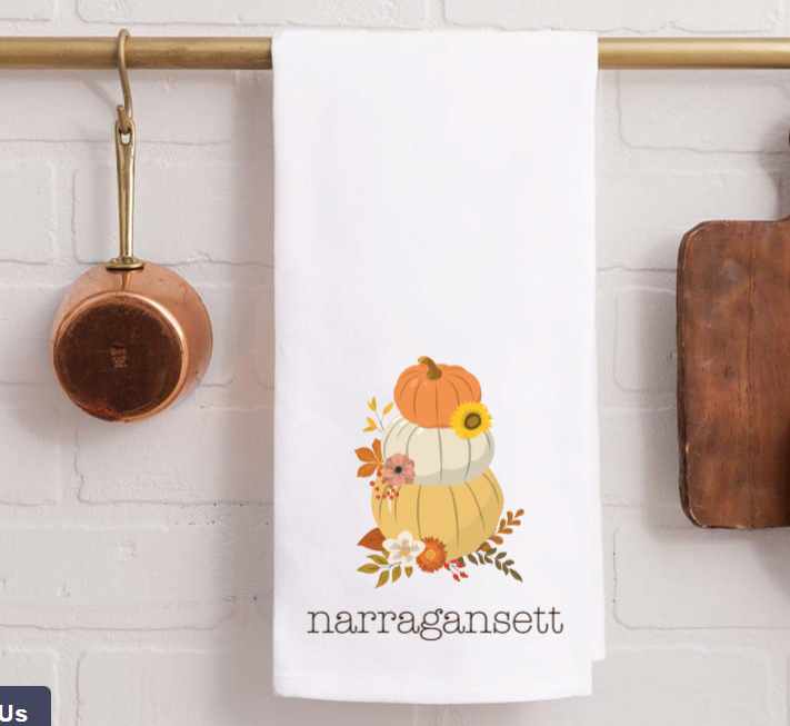 Narragansett Harvest Pumpkins Tea Towel