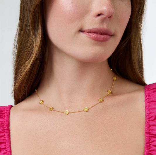 Valencia Delicate Station Necklace Gold