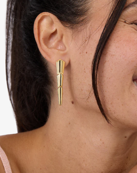 XL Serpent Drop Earrings Gold